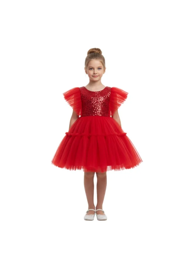 D'Daniela Alice Butterfly Red Party Dress